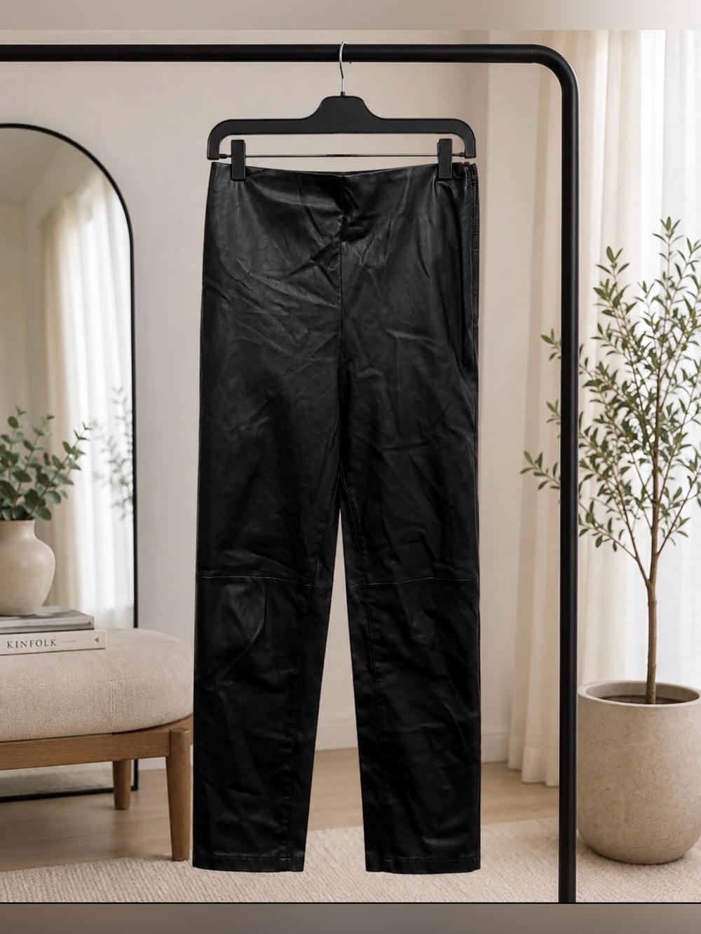 H&M size 2 black leather pants